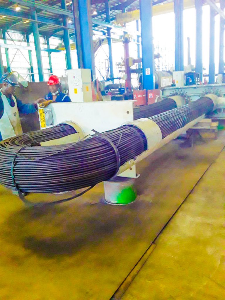 Heat Exchanger stripped for inspection and analysis